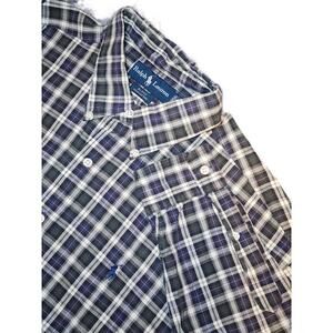 Ralph Lauren Blake Button Down Shirt Long Sleeve Cotton Casual XL Purple Black